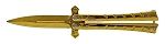 5.25" Full Stainless Steel Balisong Butterfly Folding Pocket Knife - Gold