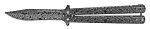 5.25" Full Metal Stainless Steel Dagger Butterfly Knife - Metallic Damascus