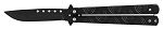 5.25" Stainless Steel Butterfly Folding Pocket Knife - Black