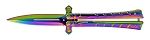 5.25" Stainless Steel Butterfly Folding Pocket Knife - Titanium
