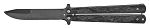 5.25" Stainless Steel Butterfly Pocket Knife - Black