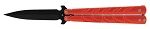 5.5" Anodized Aluminum Automatic Butterfly Folding Pocket Knife - Red