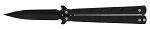 5.5" Anodized Aluminum Automatic Butterfly Folding Pocket Knife - Black