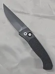 Brend Classic Auto - Walter Brend Design - diamond textured black aluminum handles, DLC black magnacut blade, blasted hardware, black clip
