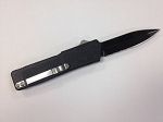 Lightning Double Edge Black handle silver blade plain edge