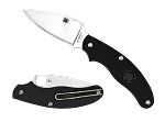 UK Penknife Black FRN Leaf PlainEdge