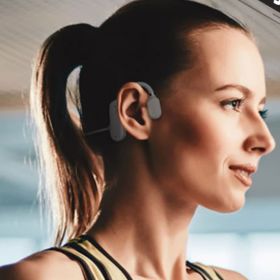 Open Ear Induction Stereo Wireless Headphones (Color: Gray)